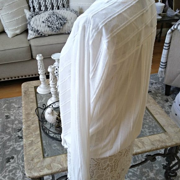 NEW! BREEZY Boho TEXTURED Crossover BLOUSE SZ M - Picture 2 of 2